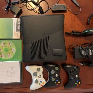 Xbox 360 Bundle | Console with 3Controllers, Accessories, 3 Games, Wi-Fi adapter